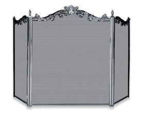 Uniflame 3 Fold Cast Satin Antique Solid Brass Screen - S-8088