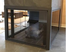 Thermo-Rite Heritage Corner Unit Custom Glass Fireplace Door - HERITAGE-CORNER