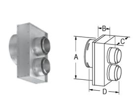 M&G DuraVent DirectVent Pro 4x6 Co-Axial To Co-Linear Appliance Connector - TRAVIS INDUSTRIES - 46DVA-TCL // 46DVA-TCL