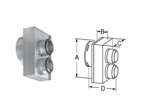 M&G DuraVent DirectVent Pro 4x6 Co-Axial To Co-Linear Appliance Connector - VERMONT CASTINGS - 46DVA-VCL // 46DVA-VCL