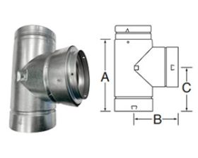 DuraVent 4x4x3 Round B-Vent Reducing Tee - 4BVTR3