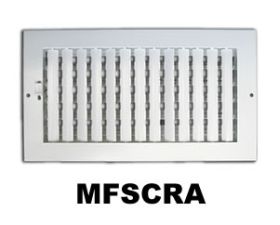Metal-Fab Adjustable Sidewall/Ceiling Register 6x6 White - MFSCRA66W