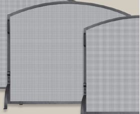 Uniflame Single Panel Black Wrought Iron Arch Top Screen - Medium - S-1036
