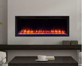 SimpliFire 50 Allusion Platinum Recessed Linear Electric Fireplace - SF-ALLP50-BK