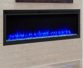 SimpliFire 60 Allusion Platinum Recessed Linear Electric Fireplace - SF-ALLP60-BK