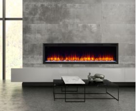 SimpliFire 72 Allusion Platinum Recessed Linear Electric Fireplace - SF-ALLP72-BK