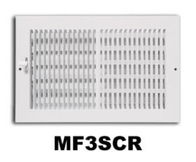 Metal-Fab 1/3 Space Sidewall Ceiling Register 6x6 White 2-Way - MF3SCR66W2