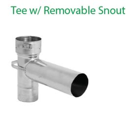 DuraVent 12 DuraFlex SS Tee with Snout - 12DFS-TRS