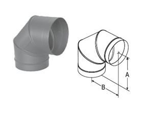 M&G DuraVent 6'' DuraBlack 90 Degree Elbow - Stainless Steel - 1690SS // 6DBK-E90SS