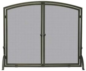 Uniflame Single Panel Bronze Finish Screen With Doors - S-1632