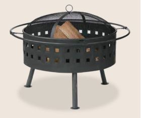 Uniflame 32 Inch Wide Aged Bronze Firebowl With Lattice Design - WAD997SP