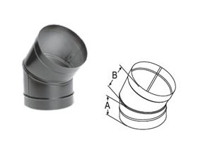 M&G DuraVent 8'' DuraBlack 45 Degree Elbow - Stainless Steel - 1845SS // 8DBK-E45SS