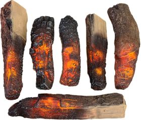 Amantii Logs - 6 Piece Fire logs with LED Lights inside | LITLOG-6PCE