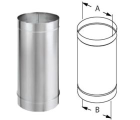 DuraVent 8'' DuraBlack SS 48'' Single-Wall Black Pipe - Stainless Steel - 1848SS // 8DBK-48SS