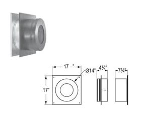 M&G DuraVent 7'' DuraPlus Wall Thimble - Stainless Steel - 9143SS // 7DP-WTSS