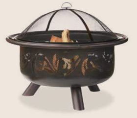 Uniflame 36 Inch Wide Oil Rubbed Bronze Firebowl With Swirls - WAD900SP