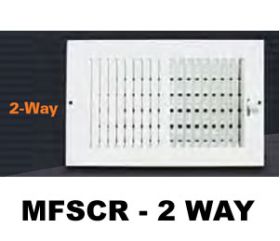 Metal-Fab Sidewall/Ceiling Register 6x4 White 2-Way - MFSCR64W2