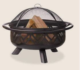 Uniflame 36 Inch Oil Rubbed Bronze Outdoor Firebowl With Geometric Design - WAD1009SP
