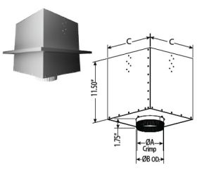 DuraVent 6" DuraTech Flat Ceiling Support Box - 6DT-FCS-2