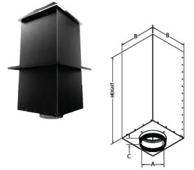 DuraVent 6" DuraTech Square Ceiling Support Box 24" with Collar - 6DT-CS24IS-2