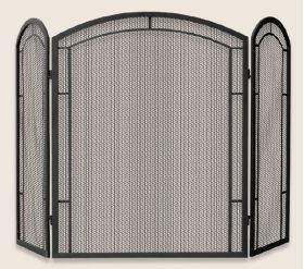 Uniflame 3 Panel Black Wrought Iron Screen - S-1122