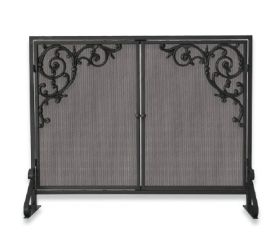 Uniflame Single Panel Olde World Iron Screen with Doors & Cast Scr