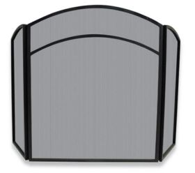 Uniflame 3 Fold Black Wrought Iron Arch Top Screen - S-1060