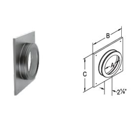 M&G DuraVent DirectVent Pro 4x6 Round Ceiling Support/Wall Thimble Cover - 46DVA-DC // 46DVA-DC