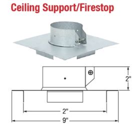 Selkirk 4 Ultimate Pellet Pipe Firestop Ceiling Support - 824047 - 4UPP-FCS