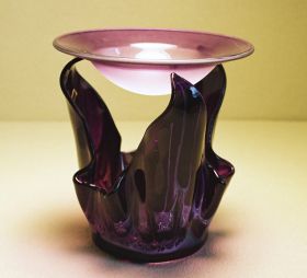 Sunjel All Glass Purple Lotus Oil Room Diffuser - lotus-purple