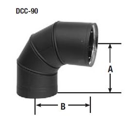 Selkirk 6'' DCC 90 Degree Elbow - Black - 6DCC-90-BK