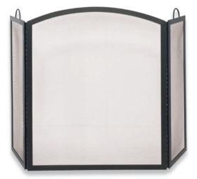 Uniflame 3 Fold Black Wrought Iron Arch Top Medium Screen - S-1506