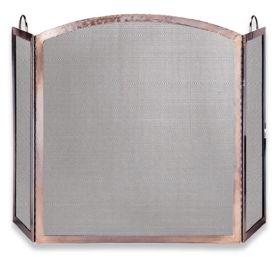 Uniflame 3 Panel Antique Copper Screen with Arched Center Panel