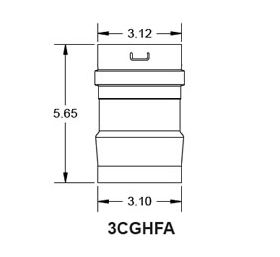 Metal-Fab Corr/Guard 3" D Thermal Solutions Adapter - 3CGHFA