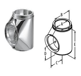 M&G DuraVent 7" DuraTech Tee With Cap - Stainless Steel - 9567SS