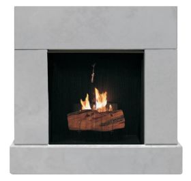 Sunjel The Zephyr Fireplace with Cast Concrete Surround - zephyr