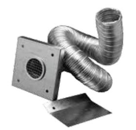Security Chimneys 3" Secure Pellet 3"-4" Secure Pellet Fresh Air Intake Kit (Includes: Faceplate with Screen - Moisture Barrier - Aluminum Flex - (2) Clamps) - 3SPVAIKIT