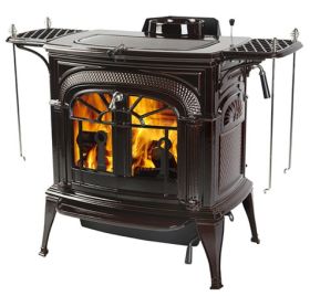 Vermont Castings Intrepid Flexburn Wood-Burning Stove - Majolica Brown Enamel - 0002117