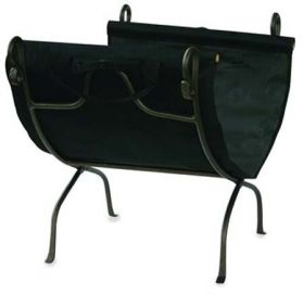 Uniflame Bronze Wrought Iron Log Rack With Canvas Carrier - W-1617