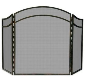 Uniflame 3 Fold Antique Rust Wrought Iron Arch Top Screen - S-1692