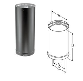 M&G DuraVent 6'' x 24'' DVL Double-Wall Black Pipe - 8624 // 6DVL-24
