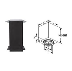 M&G DuraVent 6" DuraTech Reduced Square Ceiling Support Box 24" with Attic Insulation Shield - 6DT-CS24RIS