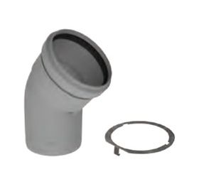 M&G DuraVent 2" PolyPro 45 Degree Elbow with Locking Band - 2PPS-E45L