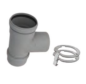 M&G DuraVent 2" PolyPro Tee with Cap with Locking Band - 2PPS-TL