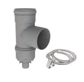 M&G DuraVent 2" PolyPro Tee Cap Drain with Locking Band - 2PPS-TCDL