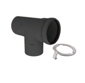 M&G DuraVent 3" PolyPro Tee UV Black with Locking Band - 3PPS-TBL
