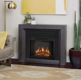 Real Flame Hughes Electric Fireplace in Gray - 3001E-GRY