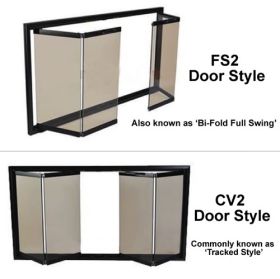 Thermo-Rite Door Styles - Bi-Fold Full Swing Trackless (FS2) or Bi-Fold Tracked (CV2)