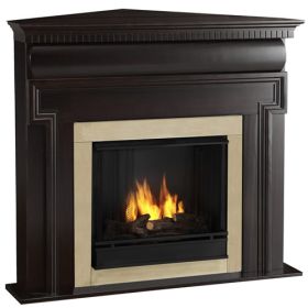 Real Flame Mt. Vernon Corner Ventless Fireplace (Dark Walnut) 6950-DW