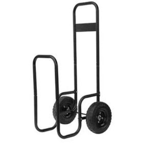 Uniflame Large Black Wrought Iron Log Rack With Wheels - W-1059